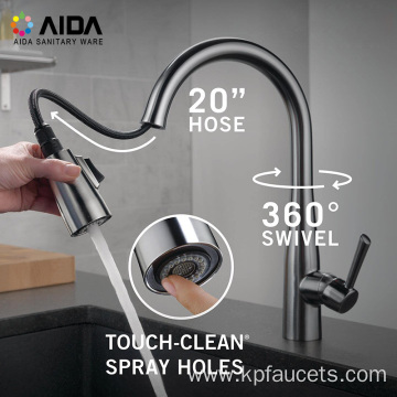 Brushed Nickel 304 Magnetic Smart Kitchen Faucet